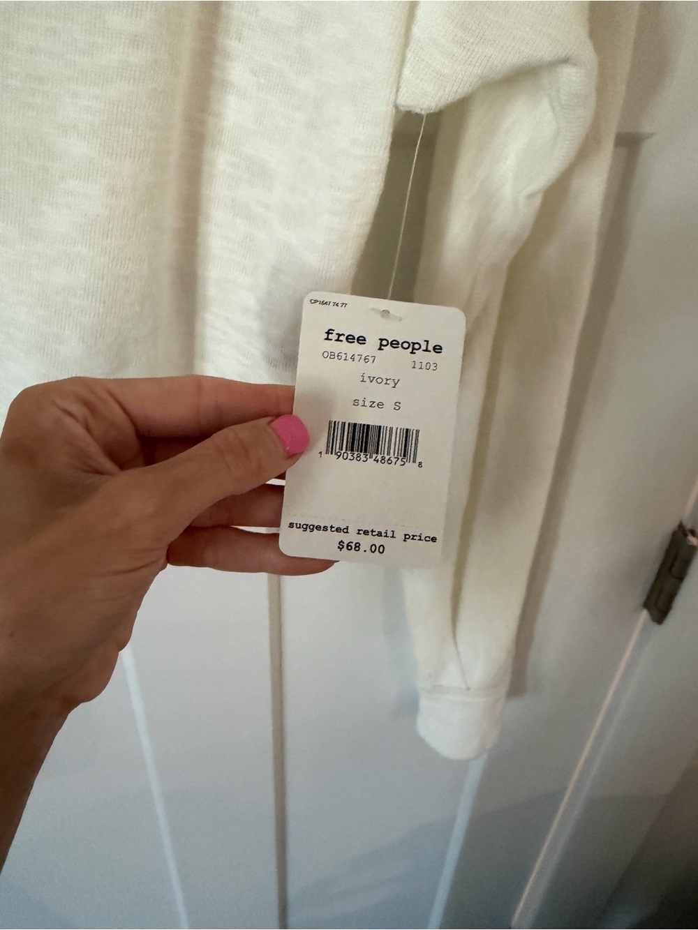 Free People Off-the-Shoulder Cream Lightweight Sweater - Picture 2 of 4